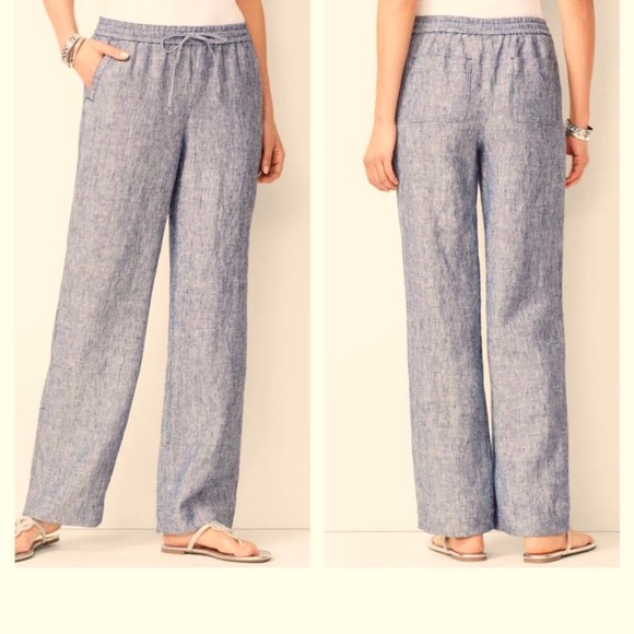 Talbots Blue & White Striped Pants - Picture 1 of 4